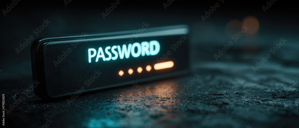 Aufkleber secure password management interface digital space graphic design futuristic environment close-up vi