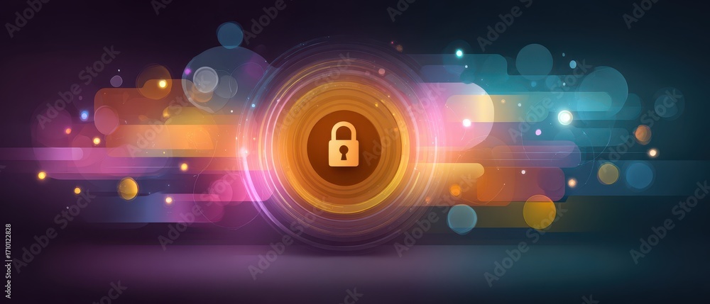 Poster securing your digital life password management and multifactor authentication abstract background gr