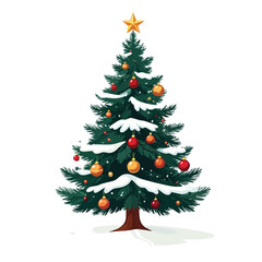 christmas tree isolated on white