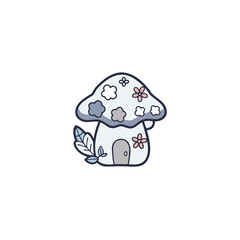 a cozy cottagecore mushroom house sticker 