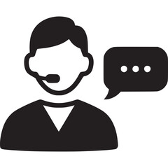 Customer service representative icon isolated on white background