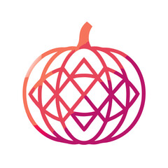 Geometric pumpkin, a modern halloween design element
