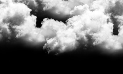 Dramatic black and white clouds swirl majestically against a deep, dark sky, evoking a sense of awe...