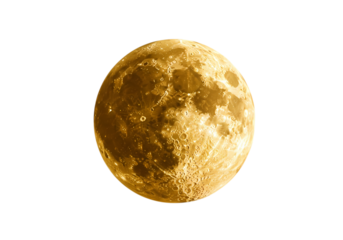 Golden Full Moon Craters White Space