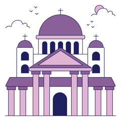 Creative design icon of helsinki cathedral