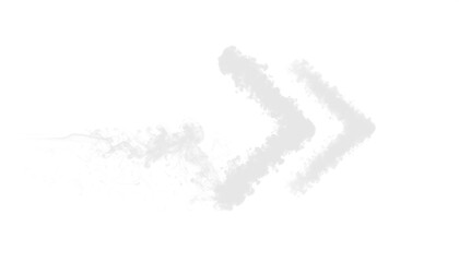Fototapeta premium A transparent PNG of white smoke forming a broken zigzag arrow, ideal for dynamic design projects, overlays, and creative illustrations