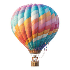 Fototapeta premium Colorful Hot Air Balloon Against Clear Sky Background