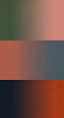 Fototapeta premium Abstract gradient background design with a dark color palette in three horizontal sections, featuring hues of green, orange, and blue, perfect for wallpaper and wall art
