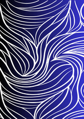 Abstract floral pattern with blue gradient background