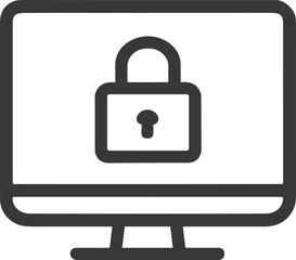 Cybersecurity or secure system computer icon