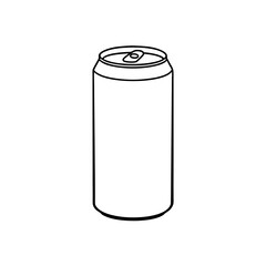 Illustration of a simple aluminum soda can on transparent background
