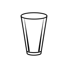 Illustration of a simple drinking glass art on transparent background