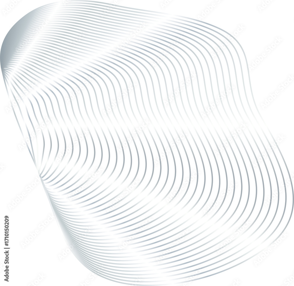 Poster circle and fluid forms with metallic silver. modern design elements