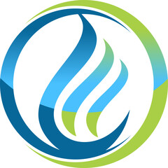 eco water drop nature company logo on abstract design element