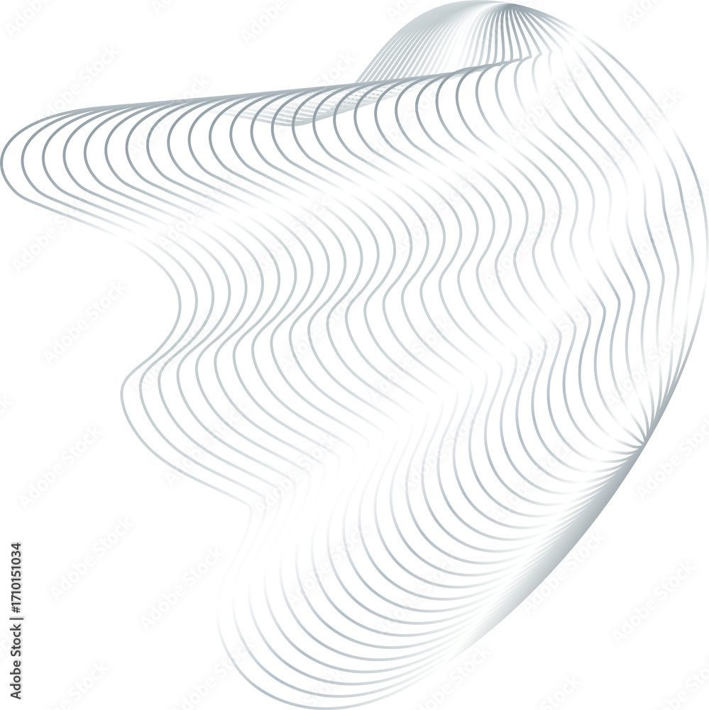 Poster circle and fluid forms with metallic silver. modern design elements