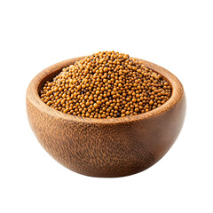 Fresh Mustard Seeds in Wooden Bowl for Culinary Use