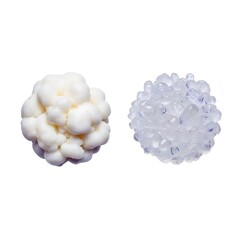 Comparison of milk and water kefir grains, isolated for probiotic diversity and gut health concepts.
