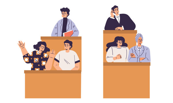 A group of diverse jury members actively engaged in the courtroom proceedings during the trial