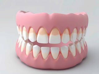 Obraz premium An isolated model of a full dental jaw, this image is perfect for showcasing dentistry and healthcare concepts