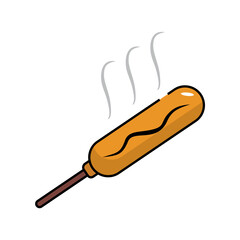 hot sausage icon vector illustration