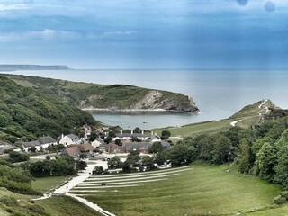 Lulworth Cove in Dorset UK