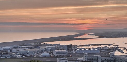 Sunset over Portland Harbour, Dorset UK
