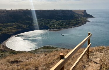 Chapman's Pool, Jurassic Coast,Dorset Uk from the cliffs above