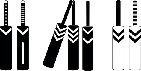 Cricket bats arrangement graphic illustration for sports equipment and games