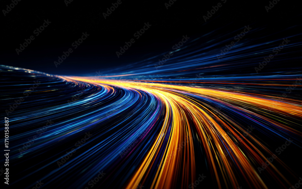 Aufkleber long exposure light trails creating a dynamic and colorful abstract scene