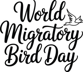Celebrate World Migratory Bird Day with a flying bird graphic