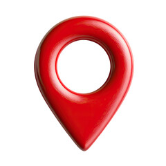 A vibrant red location marker icon. Symbolizing direction, destination, and positioning