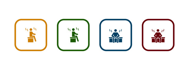 sauna icon vector illustration. sauna icon in different color design.