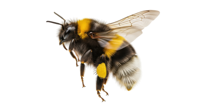 Isolated bumblebee flying