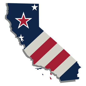 California Map Vector &ndash; USA Patriotic Stars and Stripes