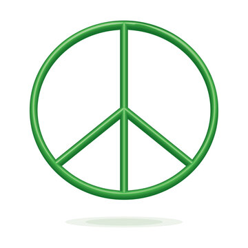 recommend clip art: 3d Peace icon symbol vector illustration isolated on white background. Green render Peace mark sign symbol. Peace, love and freedom concept background.