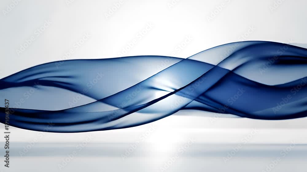 Poster abstract blue flowing waves animation background for presentation and art projects