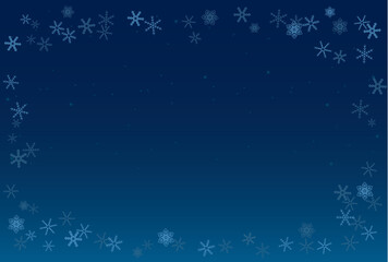 夜空に浮かぶ雪の結晶のフレーム