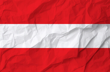 White Crumpled Paper Texture Background Austria Flag