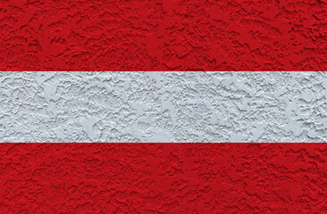 White Concrete Wall Texture Background Austria Flag