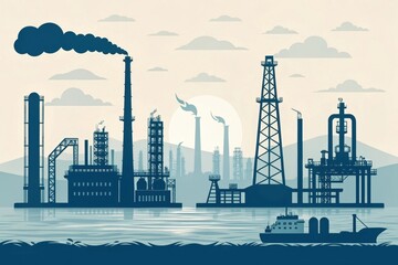 Obraz premium Processing oil refinery plant