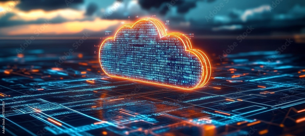 Aufkleber exploring the future of digital technology data cloud solutions and modern network connectivity