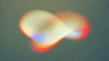 Abstract gradient shape with soft orange blue tones creating modern digital art on green textured background