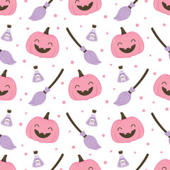halloween cute pumpkin seamless pattern