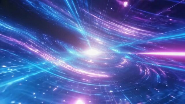 First-person hyperspace jump infinite tunnel of stars glowing fractal light waves, abstract energy distortions, vibrant neon colors, streaking particles, piloting, cinematic 4K sci-fi hyperspace