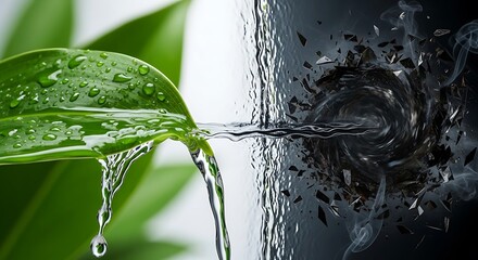 Balancing nature and technology in a conceptual water transition scene