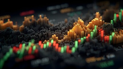 Obraz premium Stock Exchange Business Growth and Rising Trading Chart 