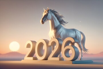 2026年_年賀状_素材_横_3D_馬_102