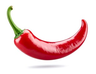 Red chili pepper, whole, isolated, studio shot