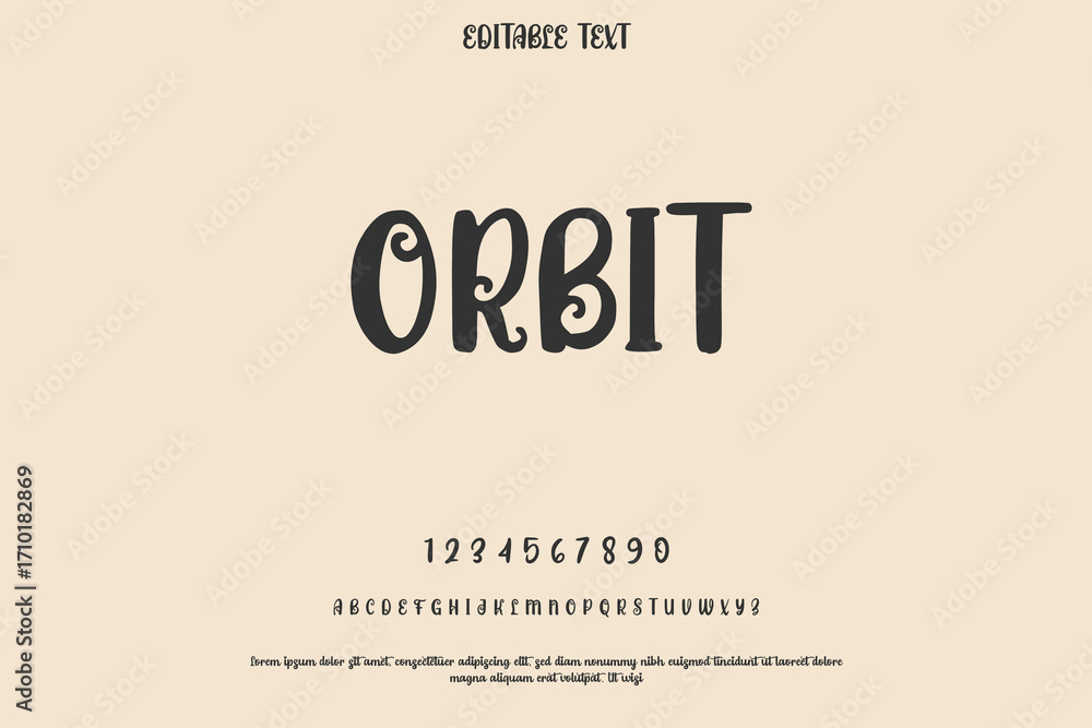 Aufkleber retro style orbit font design with decorative elements