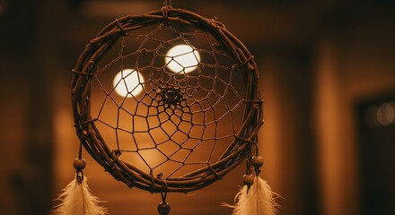 Obraz premium Dreamcatcher decorated with feathers